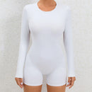 2025 conjunto de yoga sem costas macacão de uma peça curto feminino fitness ginásio macacão manga longa roupas de treino para mulher roupas esportivas