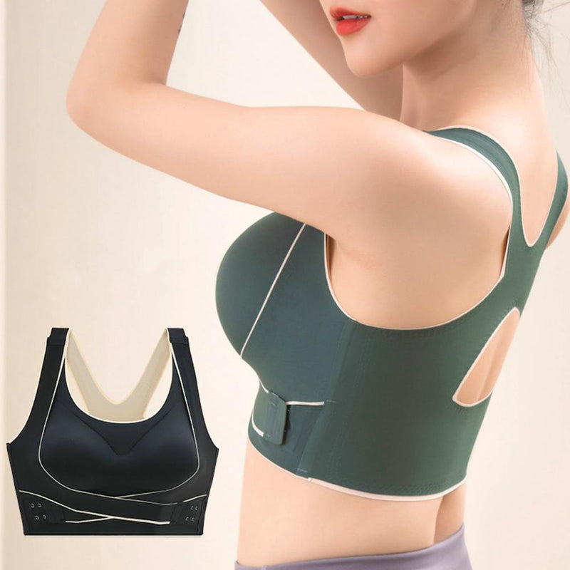 Sutiã esportivo de tecido sem costura de alta elasticidade, suporte confortável, plus size, sutiã esportivo feminino ajustável com design à prova de choque