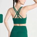 Novo verão sexy sutiãs esportivos mulheres colete de fitness esportes topo cruz volta yoga sutiã correndo fitness respirável à prova de choque sutiã de yoga