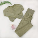 Chrleisure conjunto esportivo de lavagem para mulheres, sem costura, yoga, manga longa, fitness, com levantamento de bunda, leggings de treino, academia