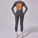 Macacão de yoga de uma peça feminino conjunto de manga comprida secagem rápida terno de yoga ginásio terno de treinamento roupas esportivas bodysuits feminino conjunto de fitness