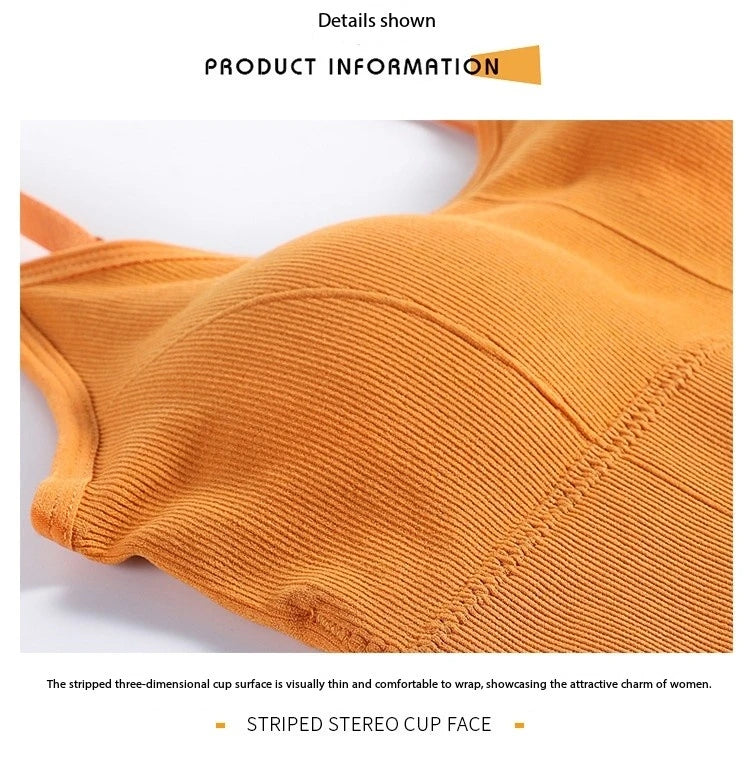 Sem costas roupas esportivas mulher ginásio sutiã esportivo sem costura roupa interior das mulheres alça de ombro ajustável interior acolchoado yoga colete bralette