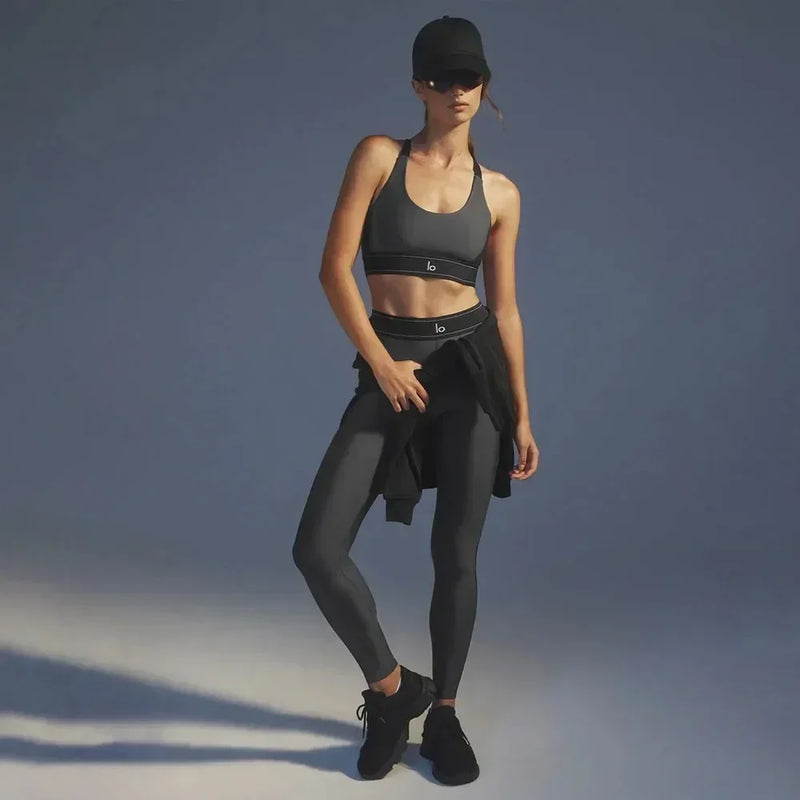 Conjunto de yoga airlift terno até sutiã de cintura alta terno até legging lado split superior yoga treino terno feminino conjuntos de yoga esportes roupas macias