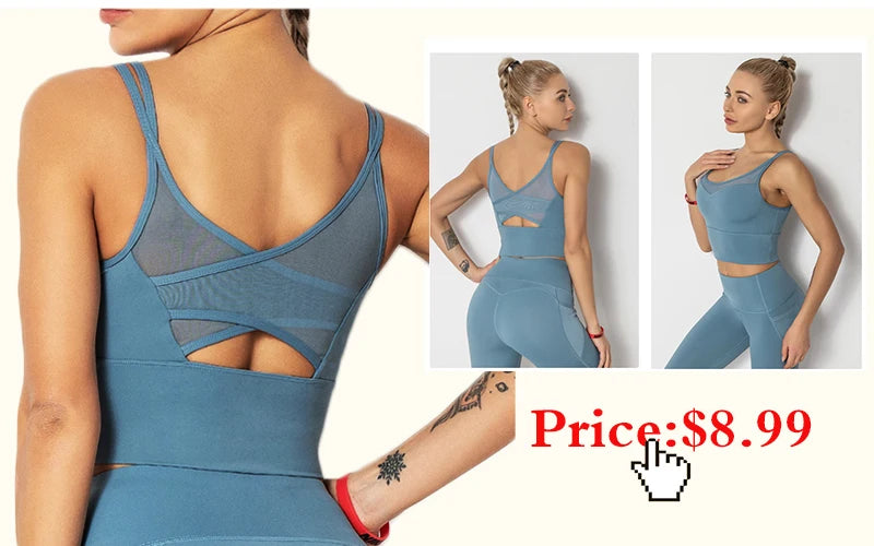 Aiihuug sutiã de yoga cruzado volta ginásio sutiã de fitness treino sutiãs de golfe controle de salto esportes topos elásticos colheitas de golfe ginásio topos