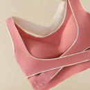 Sutiã esportivo de tecido sem costura de alta elasticidade, suporte confortável, plus size, sutiã esportivo feminino ajustável com design à prova de choque