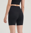SOISOU Shorts femininos de nylon, academia, yoga, leggings, cintura alta, elástico, apertado, respirável, sem linhas estranho, shorts de ciclismo femininos
