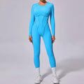 Macacão de yoga de uma peça feminino conjunto de manga comprida secagem rápida terno de yoga ginásio terno de treinamento roupas esportivas bodysuits feminino conjunto de fitness