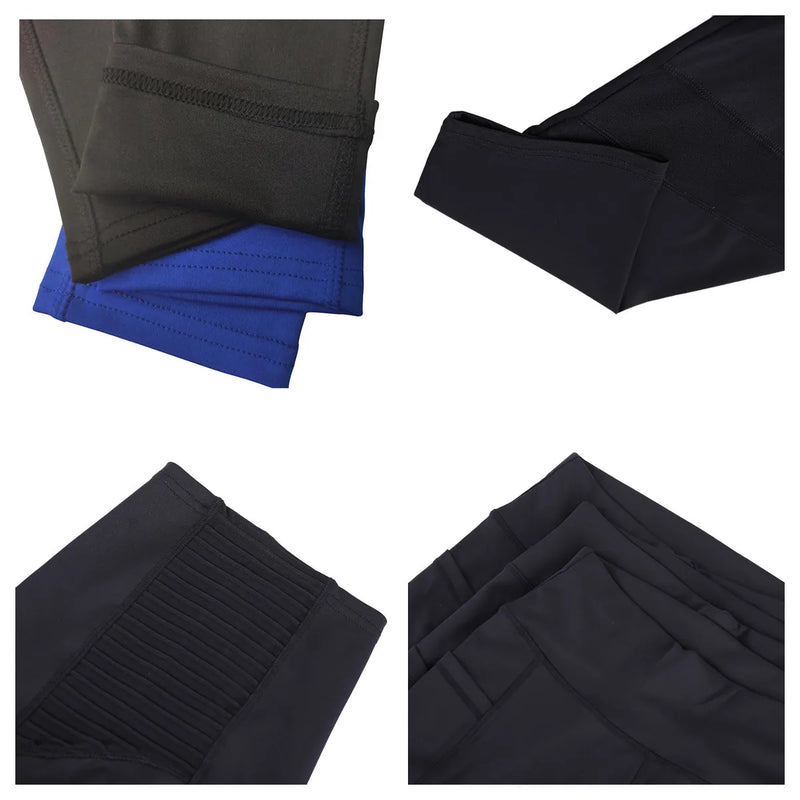 Calções Esportivos de Cintura Alta Hip Lift para Mulheres, Collants Bolsos Laterais, Roupa Esportiva de Ginásio Secagem Rápida, Corrida e Yoga, Calças Cortadas, Fitness e Nudez