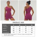 Mulheres de um ombro esporte bodyduit elástico acolchoado fitness ginásio yoga macacão