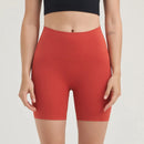 SOISOU Shorts femininos de nylon, academia, yoga, leggings, cintura alta, elástico, apertado, respirável, sem linhas estranho, shorts de ciclismo femininos