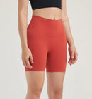 SOISOU Shorts femininos de nylon, academia, yoga, leggings, cintura alta, elástico, apertado, respirável, sem linhas estranho, shorts de ciclismo femininos