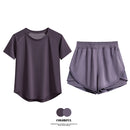Drur 2 pçs conjunto de ginásio feminino verão roupas esportivas 2 peça manga curta camisa esportiva shorts define jogging terno feminino agasalho novo