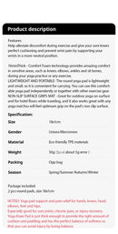 Espuma grossa Yoga Knee Pads, Exercício Almofada, Joelhos, Cotovelo, Pulso, Mãos, Cabeça, Pilates, Almofada de Ajoelhamento, 2 Pack