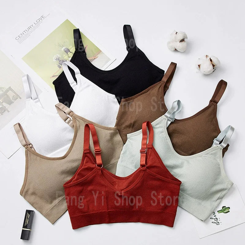 Sutiã sem costura feminino copo cheio sutiã respirável conforto respirável sutiã de sono correndo fitness sutiã esportivo suspensórios