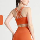 Novo verão sexy sutiãs esportivos mulheres colete de fitness esportes topo cruz volta yoga sutiã correndo fitness respirável à prova de choque sutiã de yoga