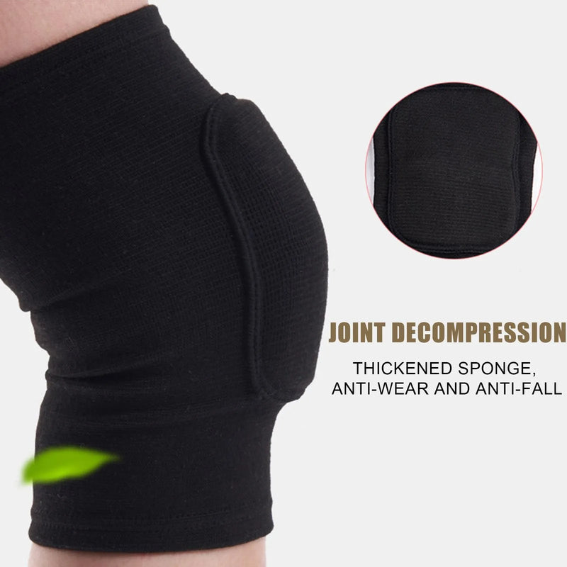 2 pçs esportes compressão joelheiras elástico joelho protetor espessamento esponja joelho cinta suporte para dança treino treinamento