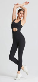 Conjuntos de yoga macacões feminino v-back uma peça alta elástica bodysuits roupas esportivas fitness acolchoado náilon macio ginásio treino macacão