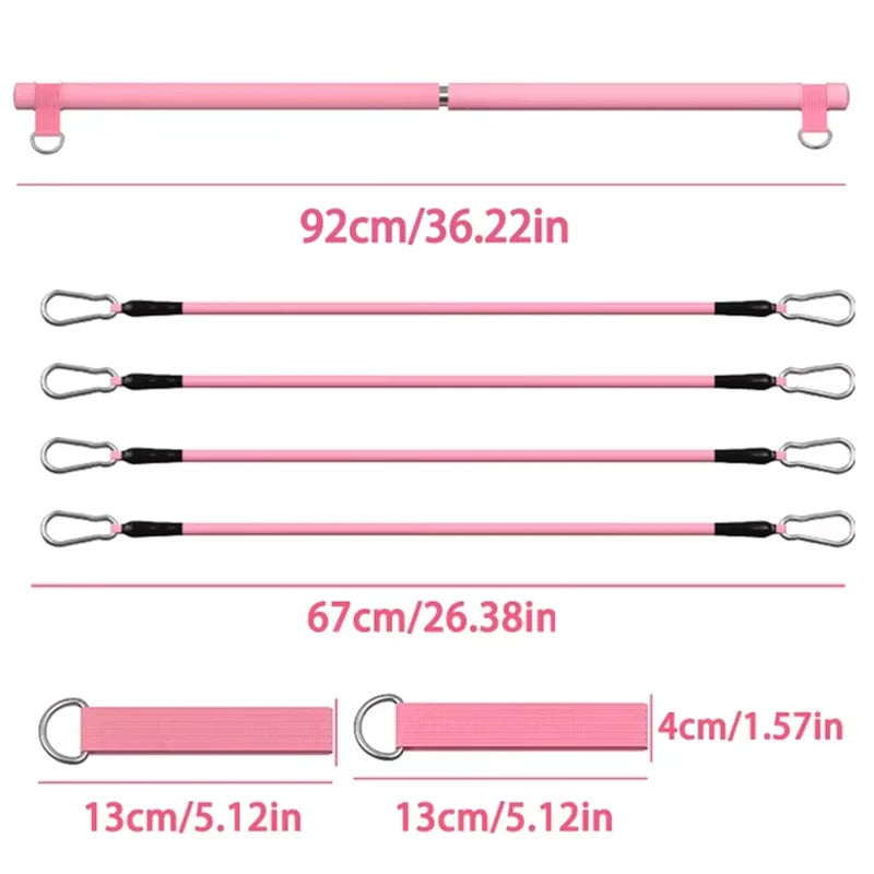 Kit de pilates com faixas de resistência, pilates de ioga multifuncional, kit de resistência portátil para academia em casa, exercícios de corpo inteiro