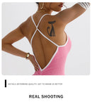 Sexy sem costas macacão feminino conjunto de yoga bodysuit para fitness ginásio roupas esportivas macacão vestido de dança treino roupas esportivas