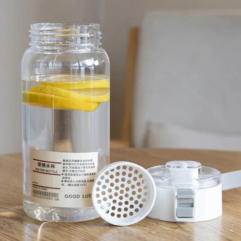 Garrafa de água transparente portátil kawaii, copo de água esportivo, copo prático de plástico, viagem ao ar livre, escritório, garrafa de água essencial]