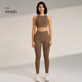 Conjunto de roupas de yoga feminino cintura alta leggings e topo duas peças sem costura roupas de exercício de fitness roupa interior de fitness plus size