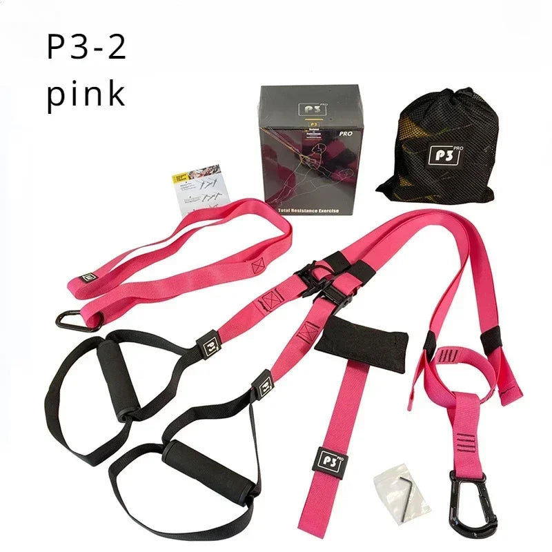 Correia de treinamento de suspensão fitness força power suspensão trainer ajustável yoga cinta montagem na parede profissional trx tensor