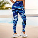 Camuflagem impressa branco cinza sexy leggings femininas jaqueta esportiva calças apertadas de alta elasticidade magro ajuste calças apertadas