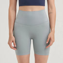 SOISOU Shorts femininos de nylon, academia, yoga, leggings, cintura alta, elástico, apertado, respirável, sem linhas estranho, shorts de ciclismo femininos