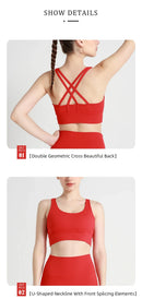 Novo verão sexy sutiãs esportivos mulheres colete de fitness esportes topo cruz volta yoga sutiã correndo fitness respirável à prova de choque sutiã de yoga