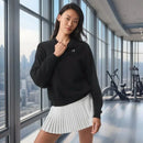 Al yoga topo accolade tripulação pescoço pulôver confortável simplicidade cor sólida tripulação-pescoço pulôver de manga comprida com capuz ginásio topos