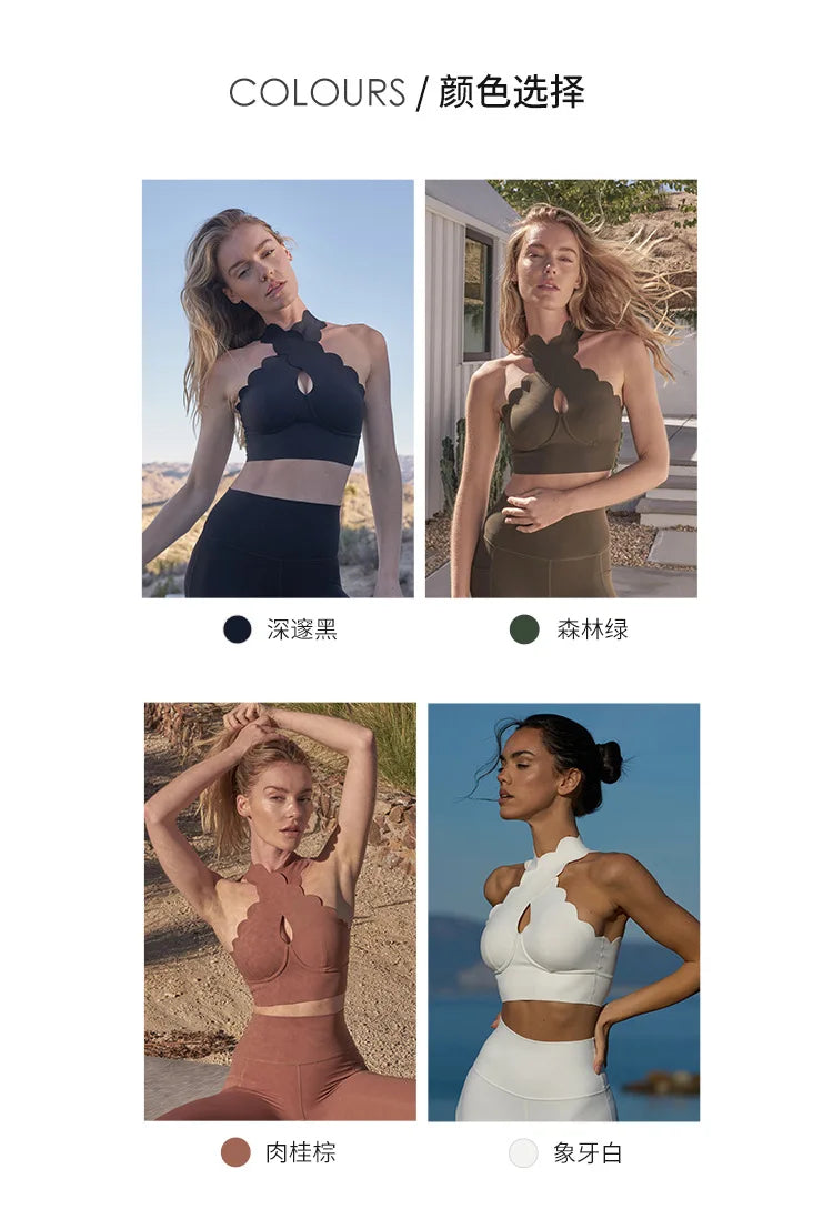 Fubeike calças esportivas sem costura 2024 oco volta sutiã de yoga para mulheres cintura alta fitness ginásio legging treino collants roupas esportivas