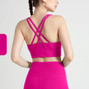 Novo verão sexy sutiãs esportivos mulheres colete de fitness esportes topo cruz volta yoga sutiã correndo fitness respirável à prova de choque sutiã de yoga