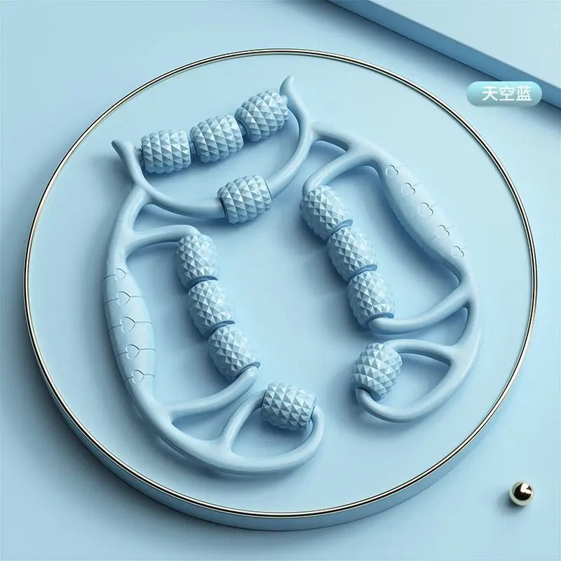 12 rodadas de equipamento de massagem de relaxamento e alongamento muscular de emagrecimento de perna circular, artefato de emagrecimento de perna, braçadeira circular de perna
