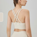 Novo verão sexy sutiãs esportivos mulheres colete de fitness esportes topo cruz volta yoga sutiã correndo fitness respirável à prova de choque sutiã de yoga