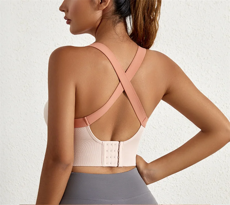 Aiihuug sutiã de yoga cruzado volta ginásio sutiã de fitness treino sutiãs de golfe controle de salto esportes topos elásticos colheitas de golfe ginásio topos