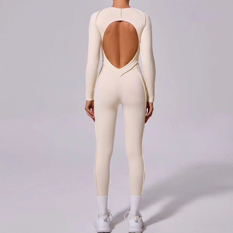 Macacão de yoga de uma peça feminino conjunto de manga comprida secagem rápida terno de yoga ginásio terno de treinamento roupas esportivas bodysuits feminino conjunto de fitness