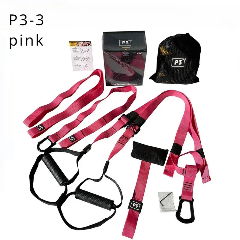 Correia de treinamento de suspensão fitness força power suspensão trainer ajustável yoga cinta montagem na parede profissional trx tensor