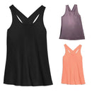 Mulheres criss cross back sem mangas treino esportes yoga colete regata activewear esportes sem costas fitness ginásio camisas topos
