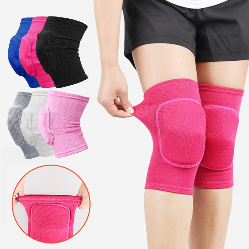 2 pçs esportes compressão joelheiras elástico joelho protetor espessamento esponja joelho cinta suporte para dança treino treinamento