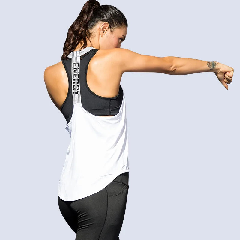 Mulheres ginásio topos preto sem mangas yoga topo feminino camisa de fitness ginásio colete correndo treino esportes topos carta sem costas camisa