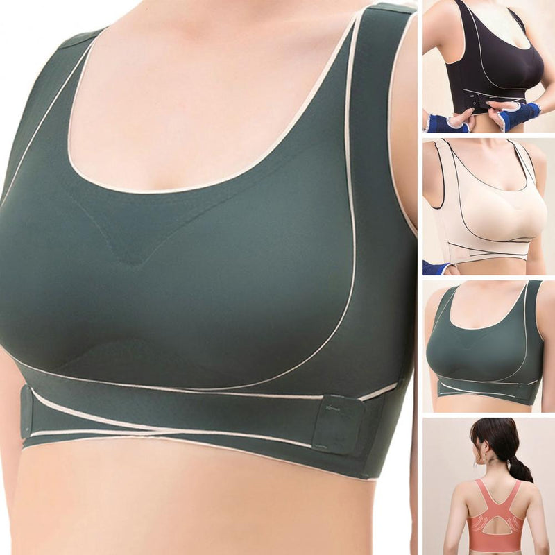 Sutiã esportivo de tecido sem costura de alta elasticidade, suporte confortável, plus size, sutiã esportivo feminino ajustável com design à prova de choque