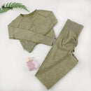 Chrleisure conjunto esportivo de lavagem para mulheres, sem costura, yoga, manga longa, fitness, com levantamento de bunda, leggings de treino, academia