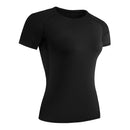 Camisa de compressão feminina manga curta atlético yoga correndo camiseta verão ginásio treino secagem rápida elástico camisetas topos baselayer