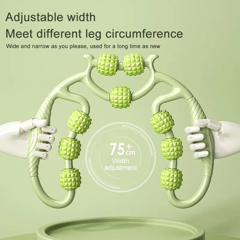 12 rodadas de equipamento de massagem de relaxamento e alongamento muscular de emagrecimento de perna circular, artefato de emagrecimento de perna, braçadeira circular de perna