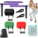 Kit de pilates com faixas de resistência, pilates de ioga multifuncional, kit de resistência portátil para academia em casa, exercícios de corpo inteiro