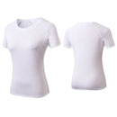 Camisa de compressão feminina manga curta atlético yoga correndo camiseta verão ginásio treino secagem rápida elástico camisetas topos baselayer