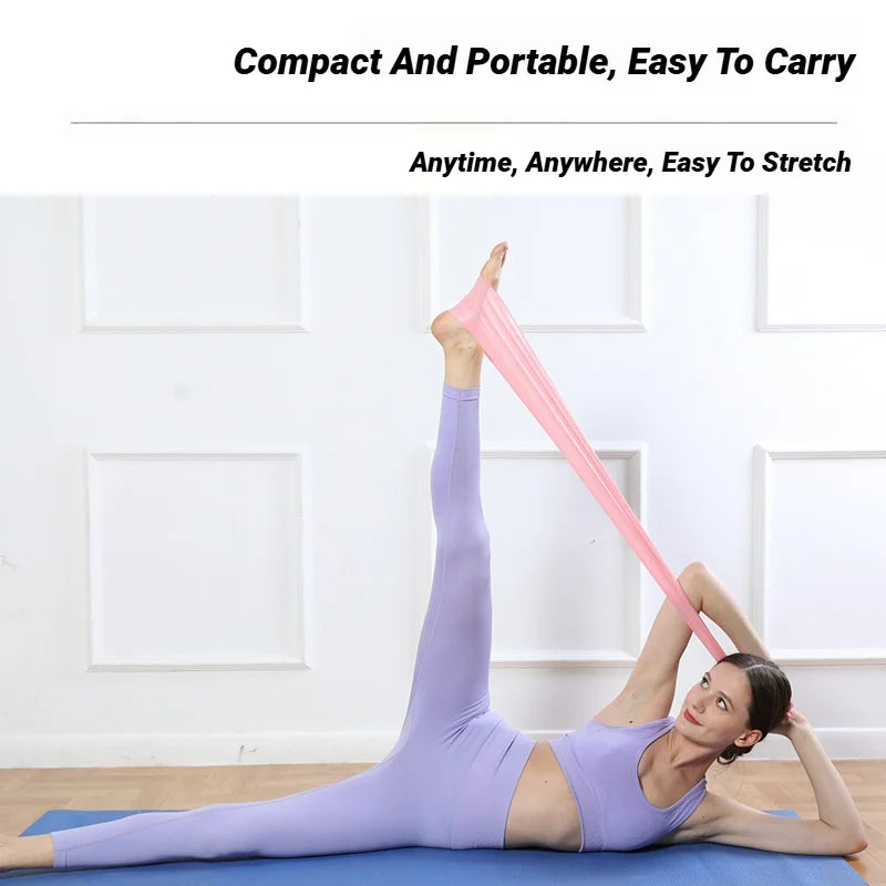 Yoga pilates faixa de resistência portátil esportes fitness treinamento longo estiramento força em casa elástico exercício cinto tensão