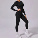 Macacão de yoga de uma peça feminino conjunto de manga comprida secagem rápida terno de yoga ginásio terno de treinamento roupas esportivas bodysuits feminino conjunto de fitness