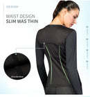 Camiseta esportiva de yoga de manga longa feminina legal seco atlético correndo caminhadas yoga topo fitness correndo camisas de treino