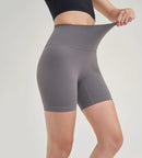 SOISOU Shorts femininos de nylon, academia, yoga, leggings, cintura alta, elástico, apertado, respirável, sem linhas estranho, shorts de ciclismo femininos